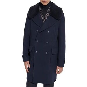 The Kooples‎ NEWvDouble Breasted Redding Coat Navy Size Large MSRP $785